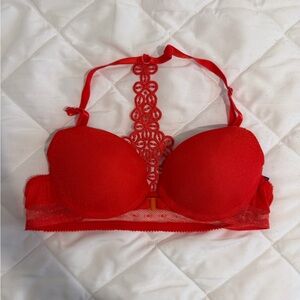 Elegant Red Lace Women's Bra